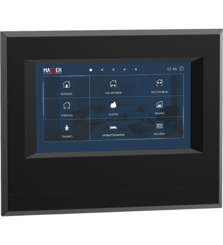 SD-LCD WiFi Χειριστήριο Αφής Μαύρο Χρώμα MASTER Smart Home